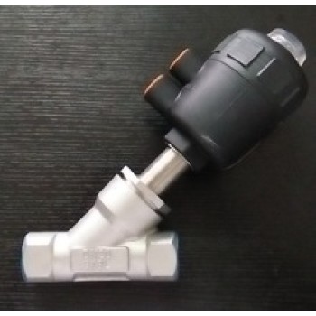 SS Solenoid Valve Y Type Single Valve Single Acting Bevel Type